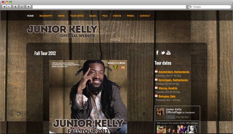 Reggae Artiste Junior Kelly Launches Website